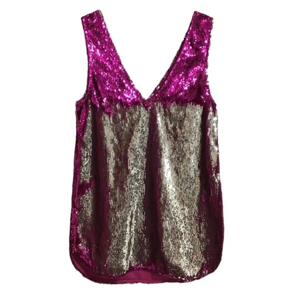 Free People Pink Sequin Sleeveless Shift Mini Dress New Without Tag Size Medium - Picture 2 of 12